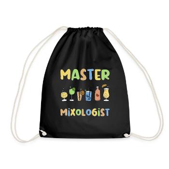 Bartender Bartender Mixer Cocktail Gift - Drawstring Bag - black - Front
