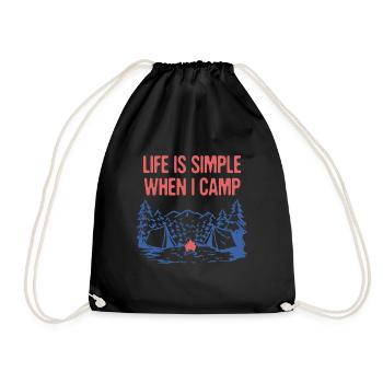 Life is Simple When I Camp Summer Camping - Turnbeutel - Schwarz - Vorne