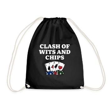 Clash of Wits et Chips Poker Contest Poker - Sac de sport léger - noir - Devant