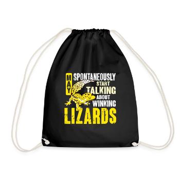 Leopard Gecko Lizard Reptiles Herpetologist - Drawstring Bag - black - Front