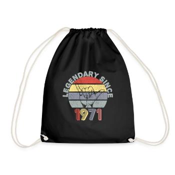 1971| Vintage Legendär seit 1971 Jubiläum - Turnbeutel - Schwarz - Vorne