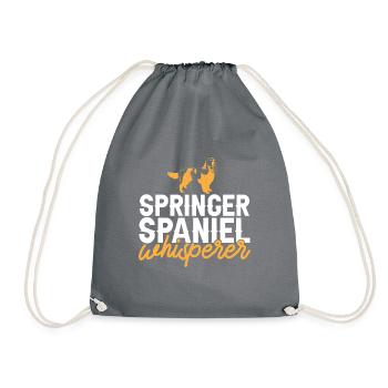 English Springer Spaniel Dog - Drawstring Bag - grey - Front