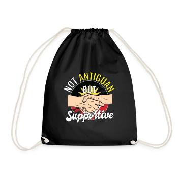 Not Antiguan But Supportive Country Travel - Drawstring Bag - black - Front