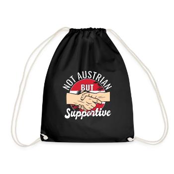 Not Austrian But Supportive Country Travel - Drawstring Bag - black - Front