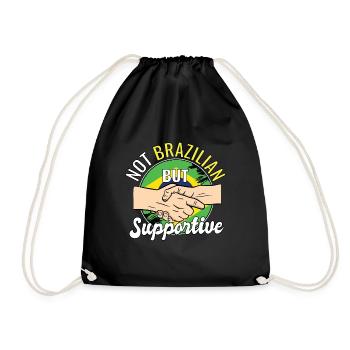 Not Brazilian But Supportive Country Travel - Drawstring Bag - black - Front