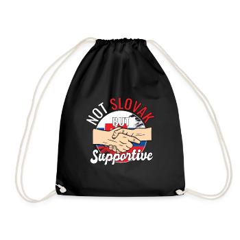Not Slovak But Supportive Country Traveler - Drawstring Bag - black - Front