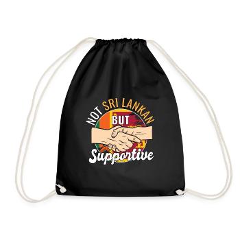 Not Sri Lankan But Supportive Country Traveler - Drawstring Bag - black - Front