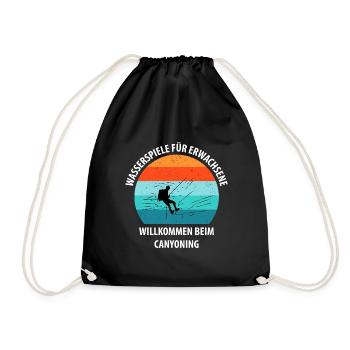 Canyoning Bergsteigen Klettern Wandern Berge - Turnbeutel - Schwarz - Vorne