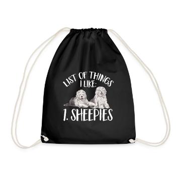 Vieux chien de berger anglais Sheepie Bobtail - Sac de sport léger - noir - Devant