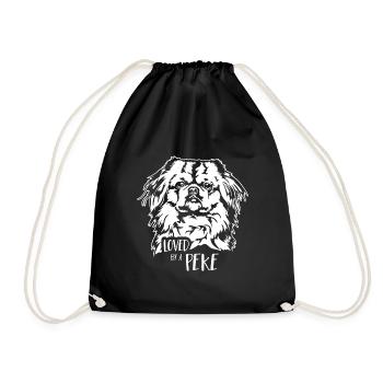 Aimé par un chien pékinois Peke Chien Wilsigns - Sac de sport léger - noir - Devant