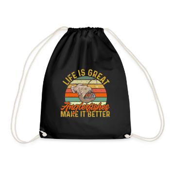 Poisson-grenouille Pêcheur en haute mer Pêcheur à la ligne - Sac de sport léger - noir - Devant