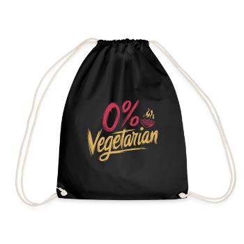 0% Vegetarian 11 - Turnbeutel - Schwarz - Vorne