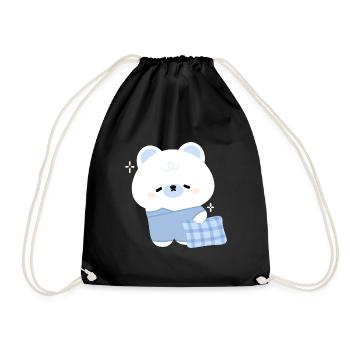 Sleepy Polar Bear - Drawstring Bag - black - Front