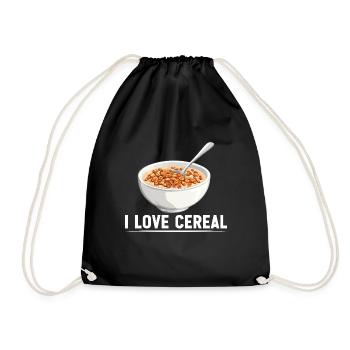 I Love Cereal 16 - Turnbeutel - Schwarz - Vorne
