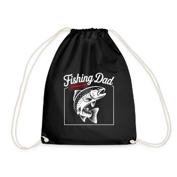 Bester Angelpapa Best Fishing Dad Approved - Drawstring Bag - black - Front