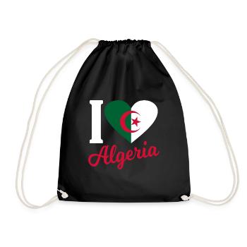 Algeria Africa Gift Idea - Drawstring Bag - black - Front