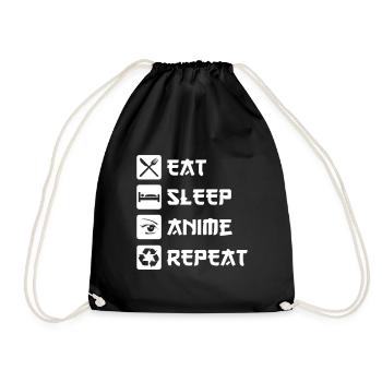 Anime Fan Gift Idea Japanese Funny Sayings - Drawstring Bag - black - Front
