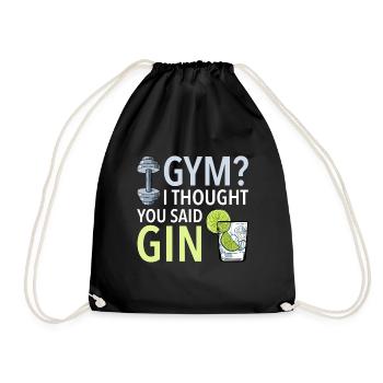 Gin Gym Cocktail Geschenk - Turnbeutel - Schwarz - Vorne