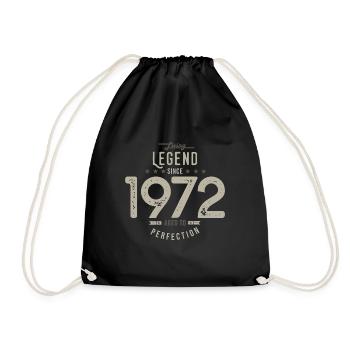 legend since 1972 birthday gift 52 years - Drawstring Bag - black - Front