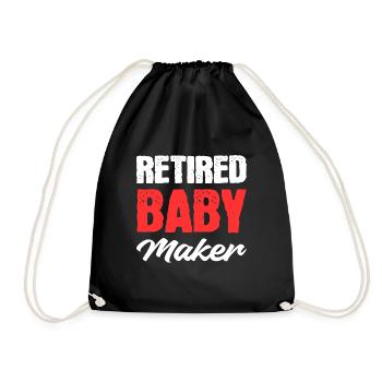 Retired baby manufacturer. Loving Husband Gi - Drawstring Bag - black - Front