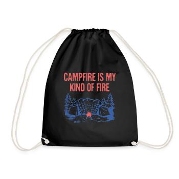 Campfire is My Kind of Fire Camping Hiking Camper - Drawstring Bag - black - Front