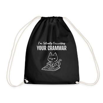 Korrektur Ihrer Grammatik Tutor Gift - Turnbeutel - Schwarz - Vorne