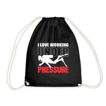 Swimming coaches work under pressure Gift - Drawstring Bag - black - Front