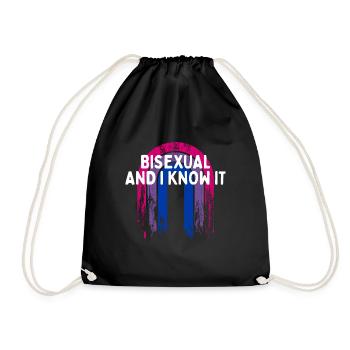 Bisexual and I Know it Bi LGBTQ Bi Pride LGBT - Drawstring Bag - black - Front