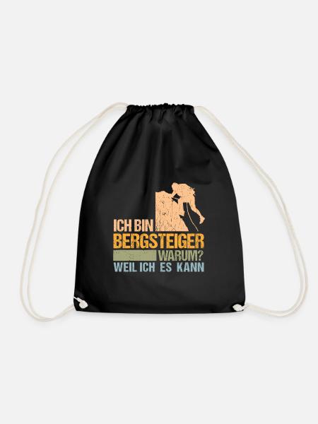 Bergsteiger weil ich es kann - Turnbeutel - Schwarz