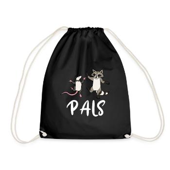 Des ratons laveurs et des opossum, de jolis amis - Sac de sport léger - noir - Devant