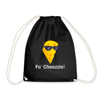 Cheezzle Ironic Quote Cheesemaking Food - Drawstring Bag - black - Front
