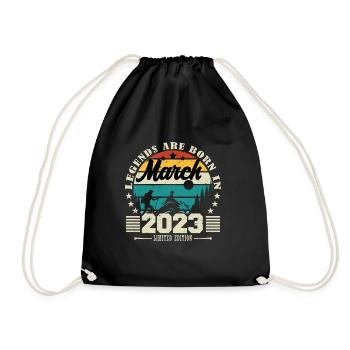 Mars 2023. Cadeau d'anniversaire mars 2023. - Sac de sport léger - noir - Devant