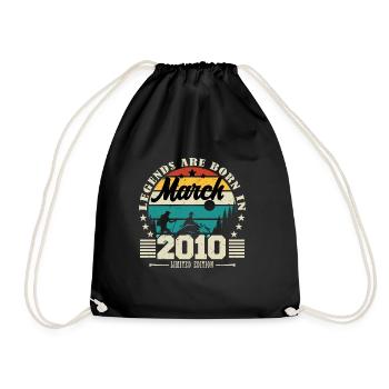 Mars 2010. Cadeau d'anniversaire mars 2010. - Sac de sport léger - noir - Devant
