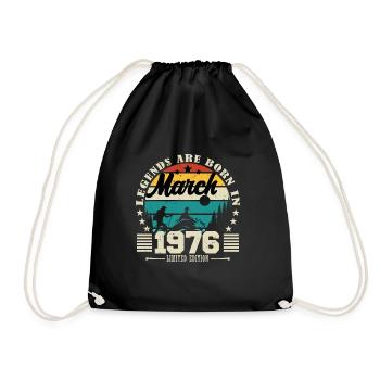 Mars 1976. Cadeau d'anniversaire mars 1976. - Sac de sport léger - noir - Devant