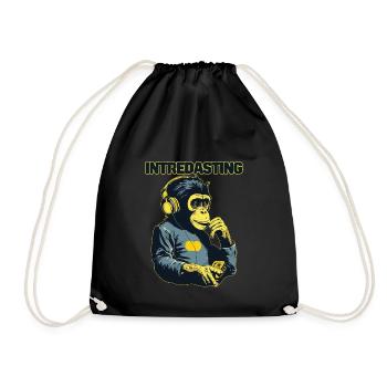 Intredasting Beats - Interesting Monkey Ape - Drawstring Bag - black - Front