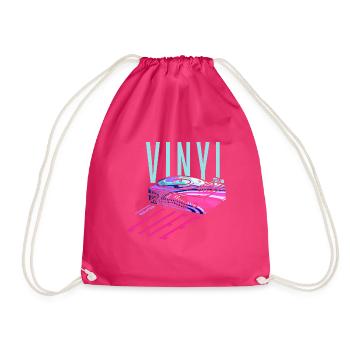 Vinyl is Life - Retro Vintage - Turnbeutel - Fuchsia - Vorne