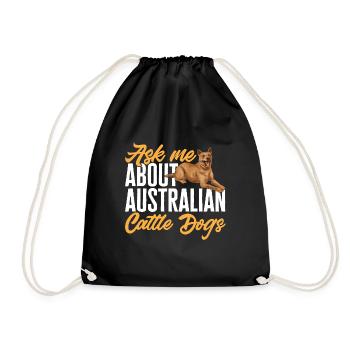 Australian Cattle Dog Red Blue Heeler - Drawstring Bag - black - Front