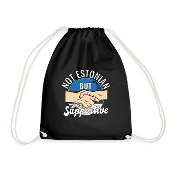 Not Estonian But Supportive Country Traveler - Drawstring Bag - black - Front