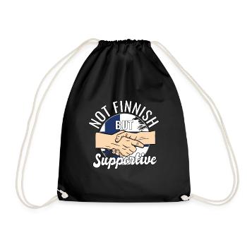 Not Finnish But Supportive Country Traveler - Drawstring Bag - black - Front