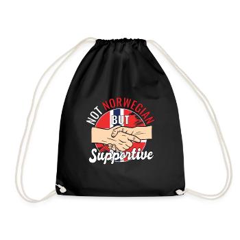 Not Norwegian But Supportive Country Traveler - Drawstring Bag - black - Front