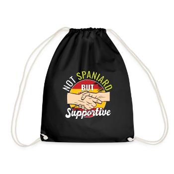 Not Spaniard But Supportive Country Traveler - Drawstring Bag - black - Front