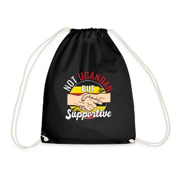 Not Ugandan But Supportive Country Traveler - Drawstring Bag - black - Front