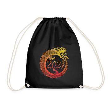 Lunar New Year of the Dragon 2024 - Drawstring Bag - black - Front