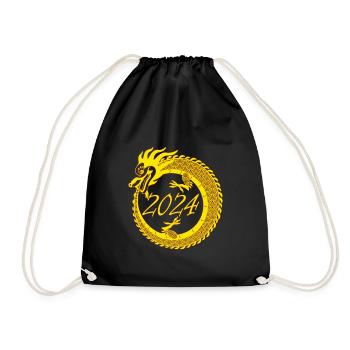 Lunar New Year of the Dragon 2024 - Drawstring Bag - black - Front