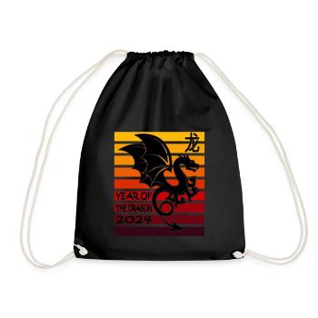 Lunar New Year of the Dragon 2024 - Drawstring Bag - black - Front