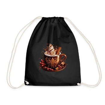 Tasse à chocolat chaud I Amateur de chocolat I chaud - Sac de sport léger - noir - Devant