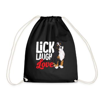 Bernedoodle Dog - Drawstring Bag - black - Front