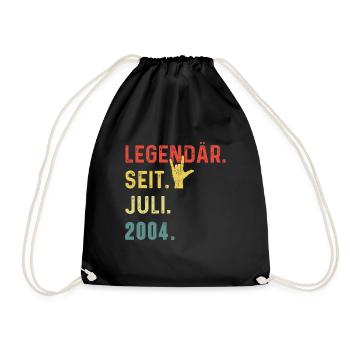 20th Birthday Man Woman Legendary Since July 2004 - Drawstring Bag - black - Front