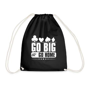 Poker Go Big Or Go Home Kartenmotive - Turnbeutel - Schwarz - Vorne