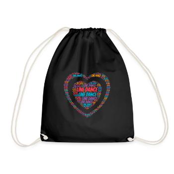 Line dance - Line Dancing Heart Geschenk T-Shirt - Turnbeutel - Schwarz - Vorne
